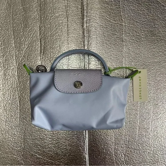 Longchamp Bags Longchamp Le Pliage Light Blue Canvas Mini Tote Poshmark